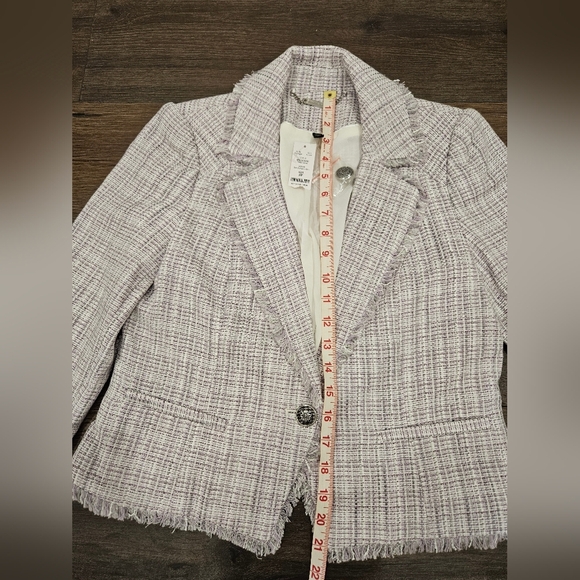 NWT ✨️ WHBM Purple Tweed Blazer - SIZE 8P - Picture 12 of 16